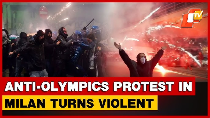 Anti-Olympics protest in Milan